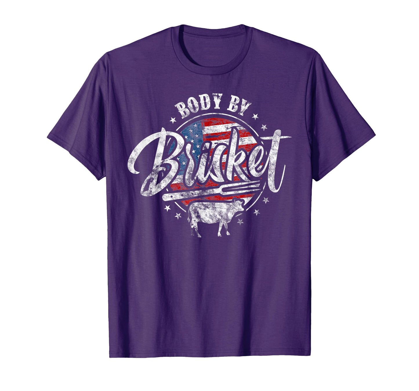 Body By Brisket USA Flag Patriotic Barbeque 4th of July T-Shirt for Women Men