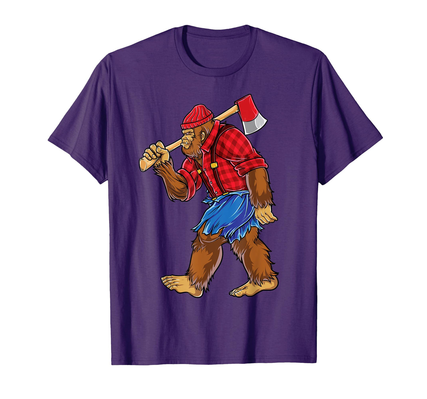 Bigfoot Lumberjack Men Funny Woodworking Sasquatch Lover T-Shirt
