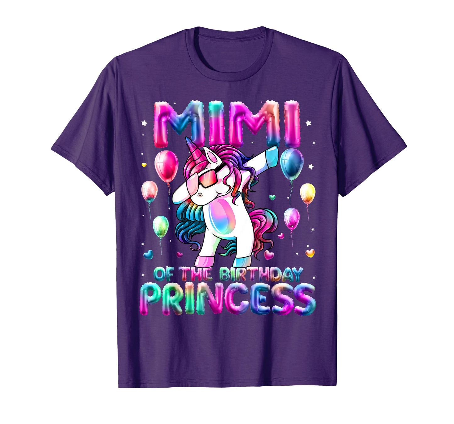 Grandma of the Birthday Princess Girl Dabbing Unicorn Mimi T-Shirt