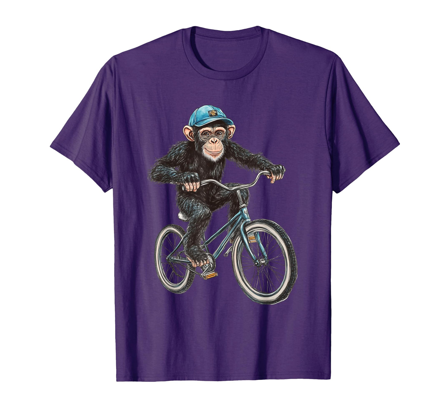 Monkey Riding Bike Vintage Bicycle Biker Ape Chimpanzee T-Shirt