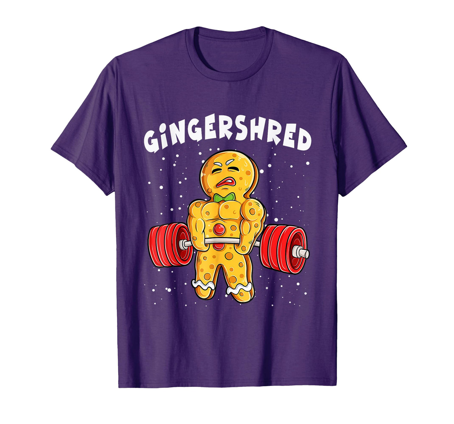 Funny Gingerbread Xmas Deadlift Tee Unisex-Adults, Unisex-Kids Black Short Sleeve T-Shirt Small Modern Casual Cotton Blend Winter Pull On 1 Count Unique Design, Varied Fabric