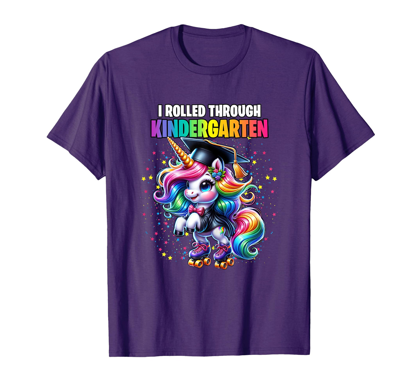 Graduation Kindergarten Unicorn Roller Skate Girls Grad T-Shirt