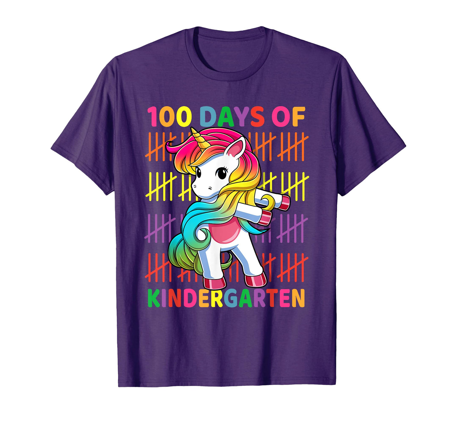 100 Days of Kindergarten School Unicorn Flossing Girls Kids T-Shirt