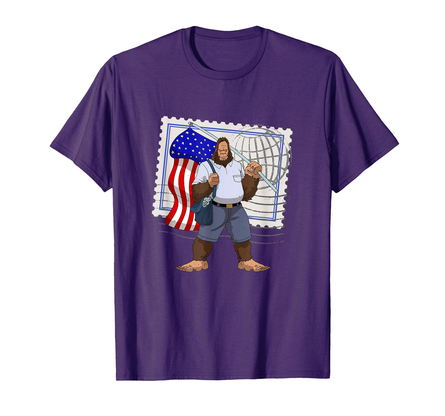 Bigfoot American Flag Protect US Postal Service T-Shirt