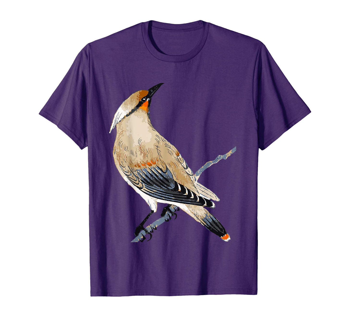Cedar Waxwing Art Illustration T-Shirt