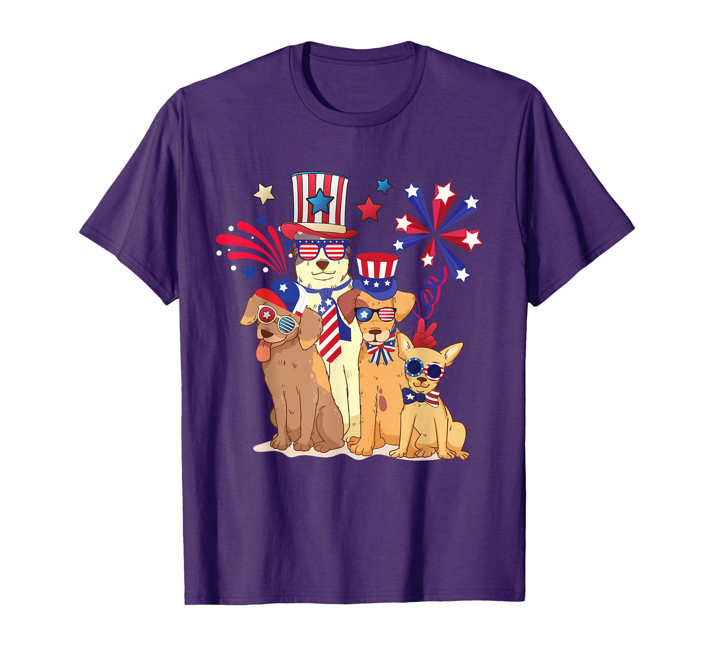 Patriotic Dog 4th Of July Funny Dogs Lovers for Pet Owners T-Shirt