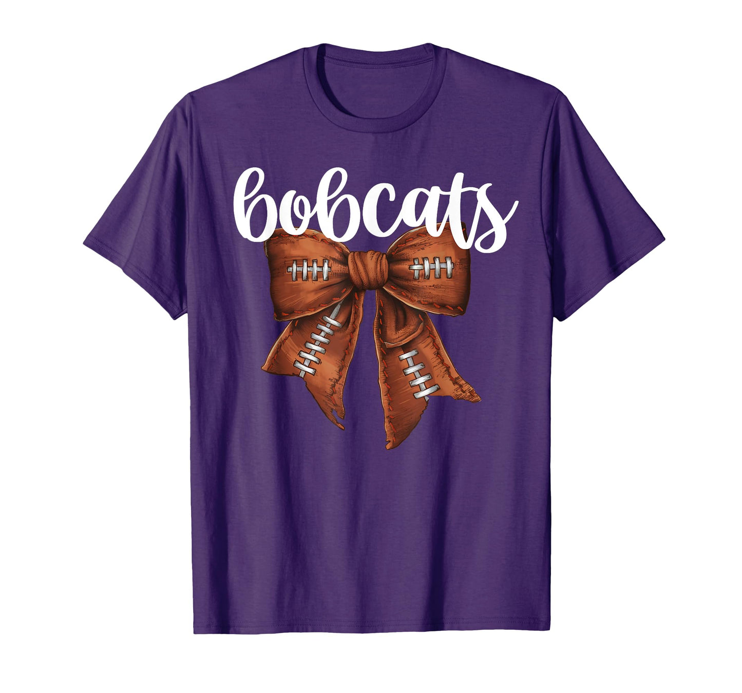Bobcats Football Bow School Spirit Team Mascot Game Night T-Shirt