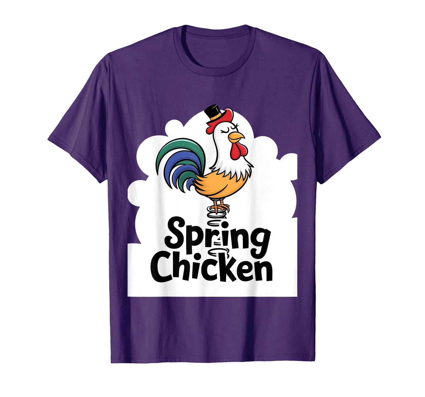 Spring Chicken Chicken On Pogo Stick Funny Chicken T-Shirt
