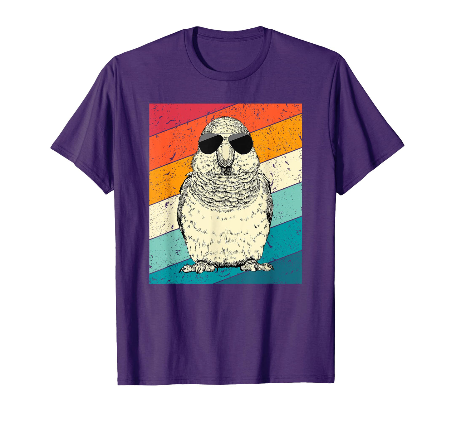 Retro Vintage Quaker Parrot with Sunglasses Bird Lovers T-Shirt