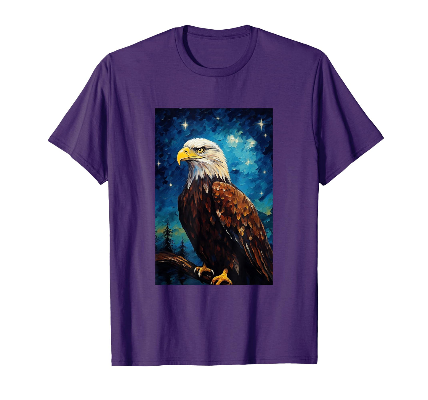 Eagle Designs. Bald Eagle Bird T-Shirt - Unisex-Adults, Kids - Black - Short Sleeve - Small - Classic Fit