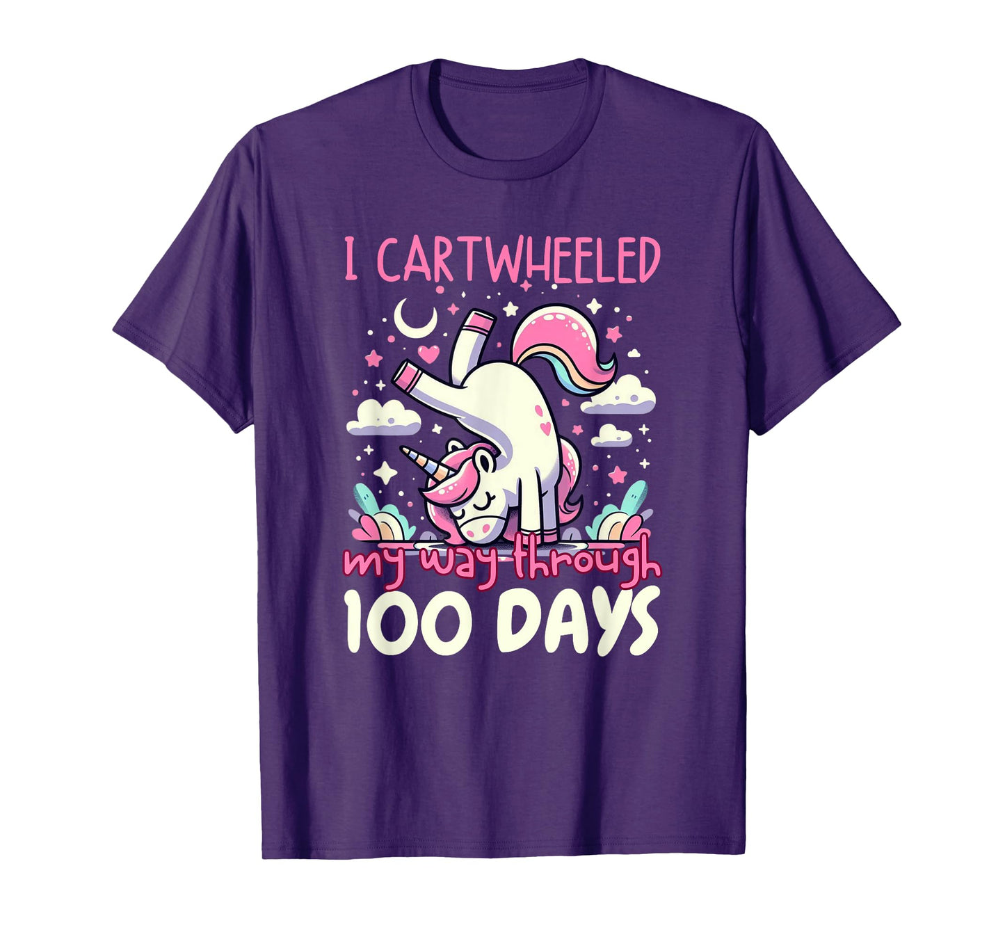 Unicorn 100 Days Of School Cartwheel 100th Day Of School T-Shirt