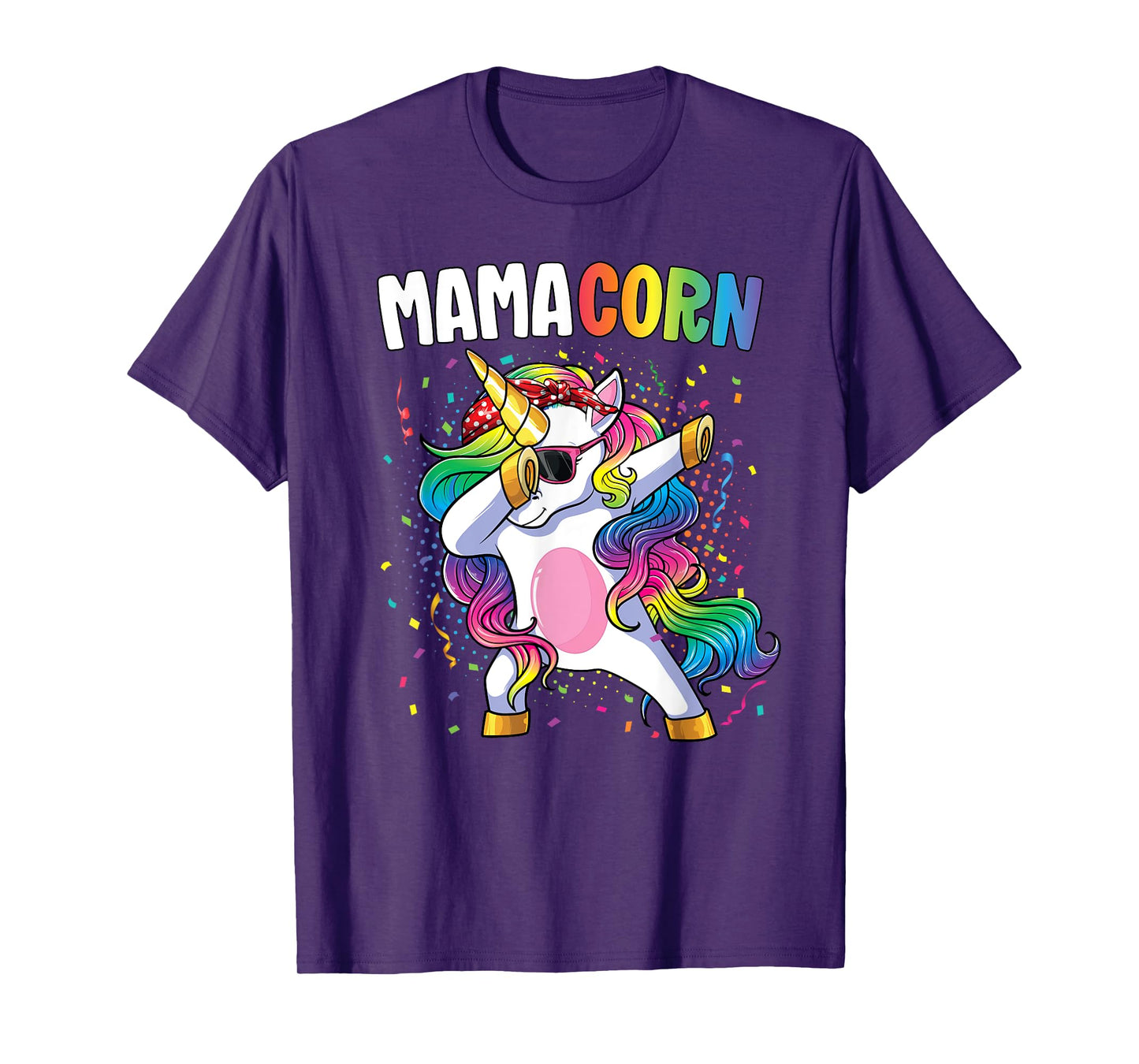 Mamacorn Women Unicorn Birthday Party Dabbing Unicorn Mom T-Shirt