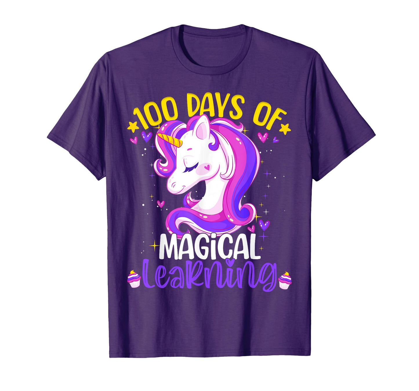 100 Days Of Magical Learning Unicorn 100th Day School Girls T-Shirt