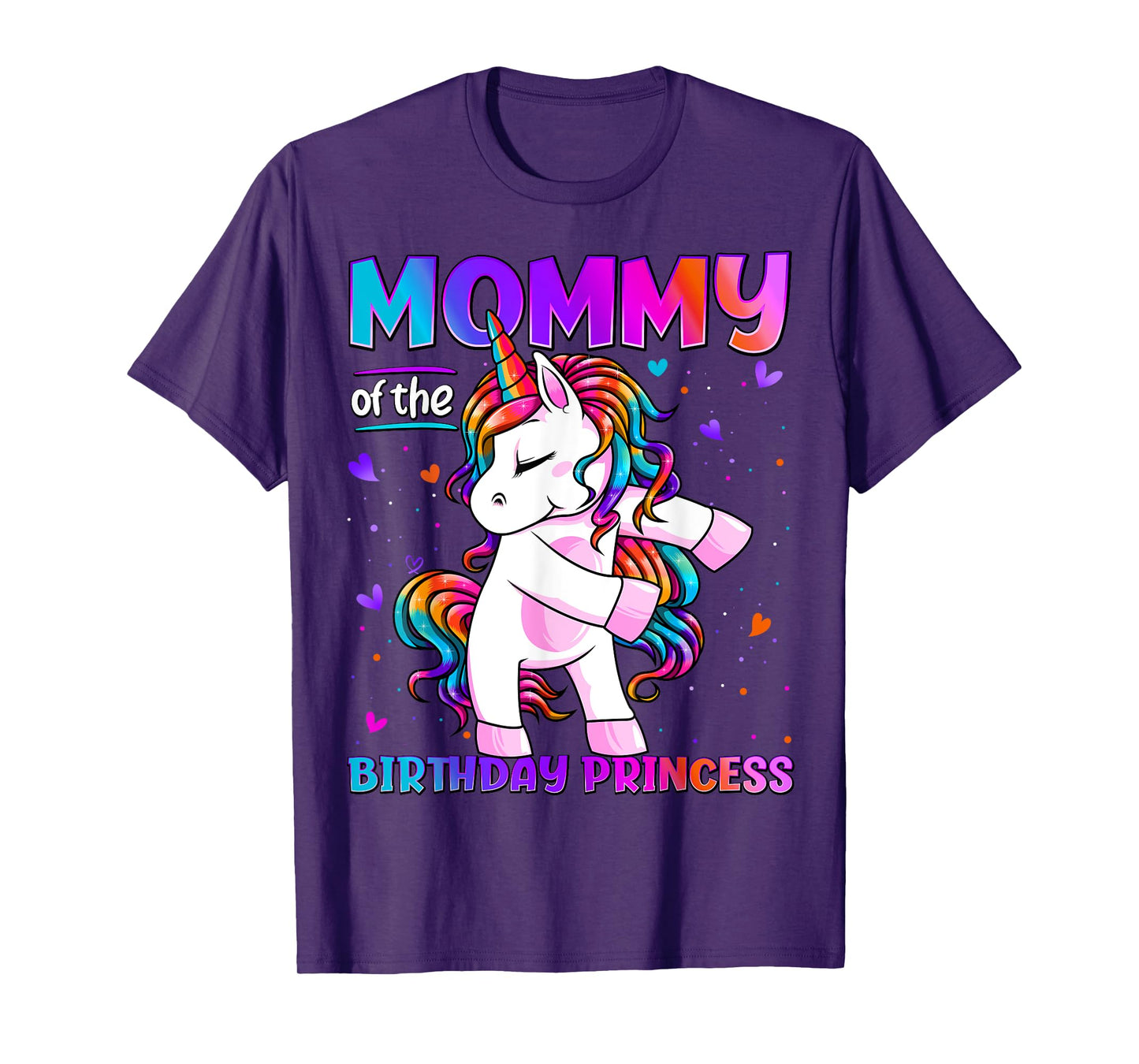 Mommy of the Birthday Princess Girl Flossing Unicorn Mom T-Shirt