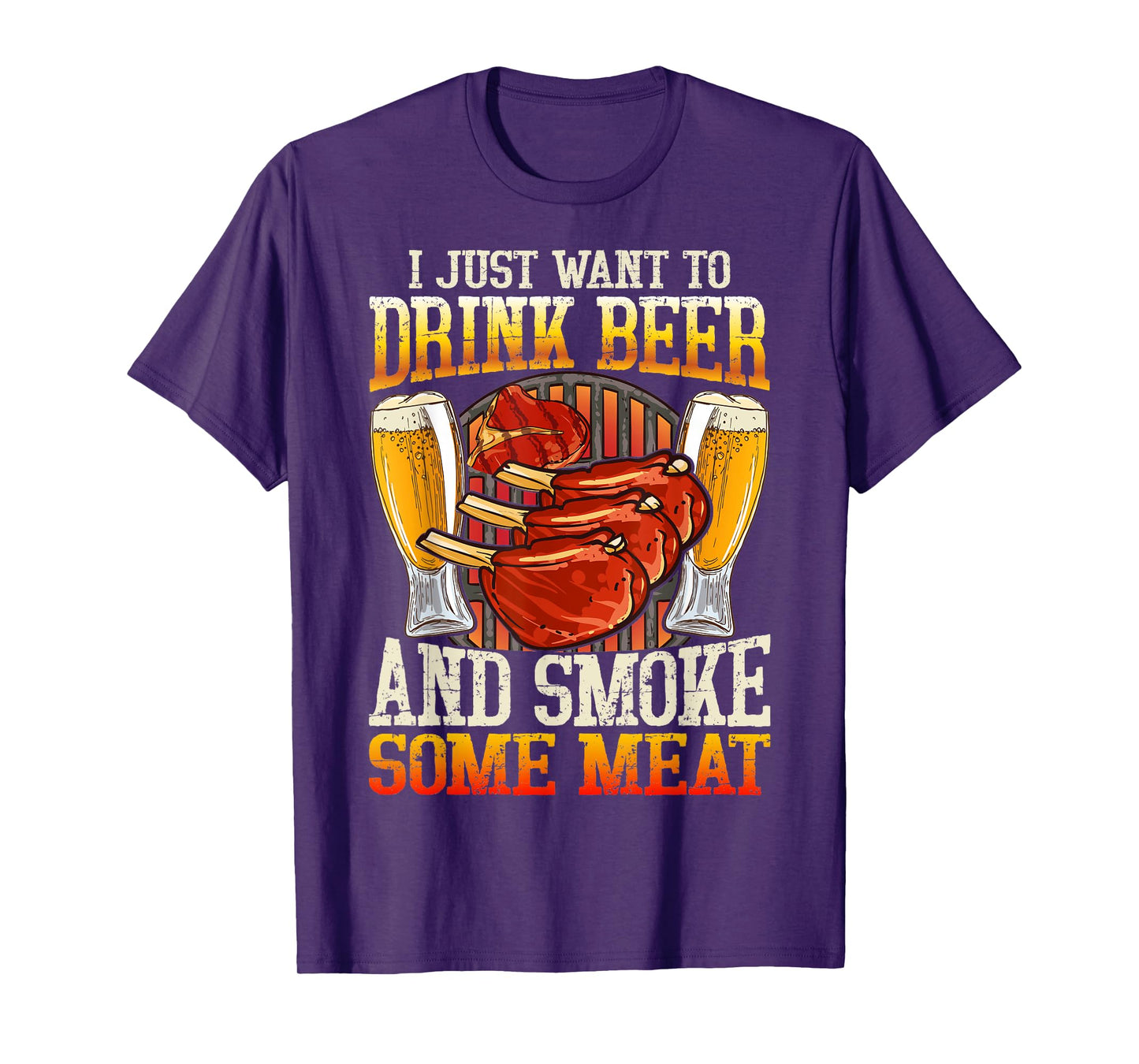 Beer Drinking Meat Smoking BBQ Grill Lover Pit Master Smoke T-Shirt