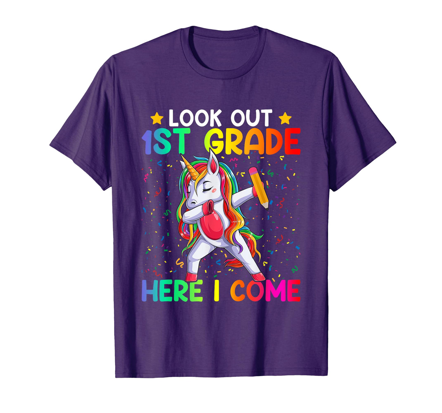 Look Out First Grade Here I Come Unicorn Dabbing 1st Grader T-Shirt