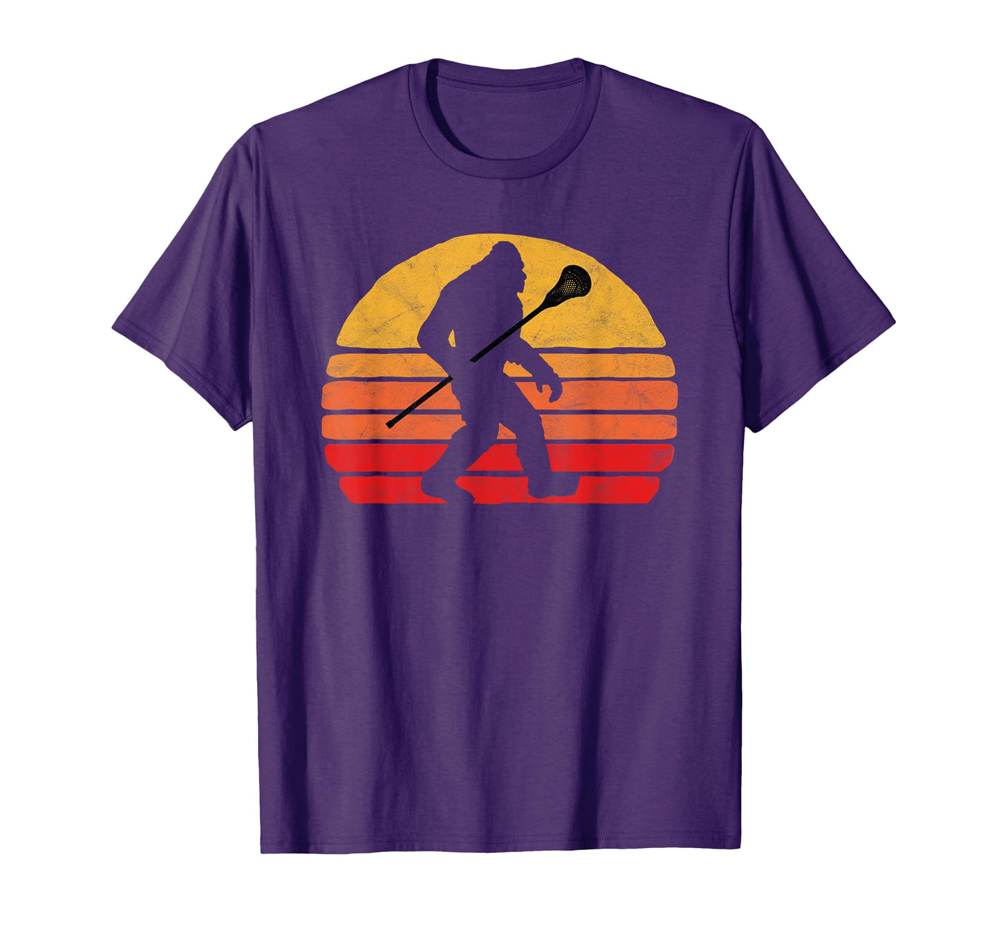 Bigfoot Lacrosse Stick Vintage Surf Sun Funny Lax T-Shirt
