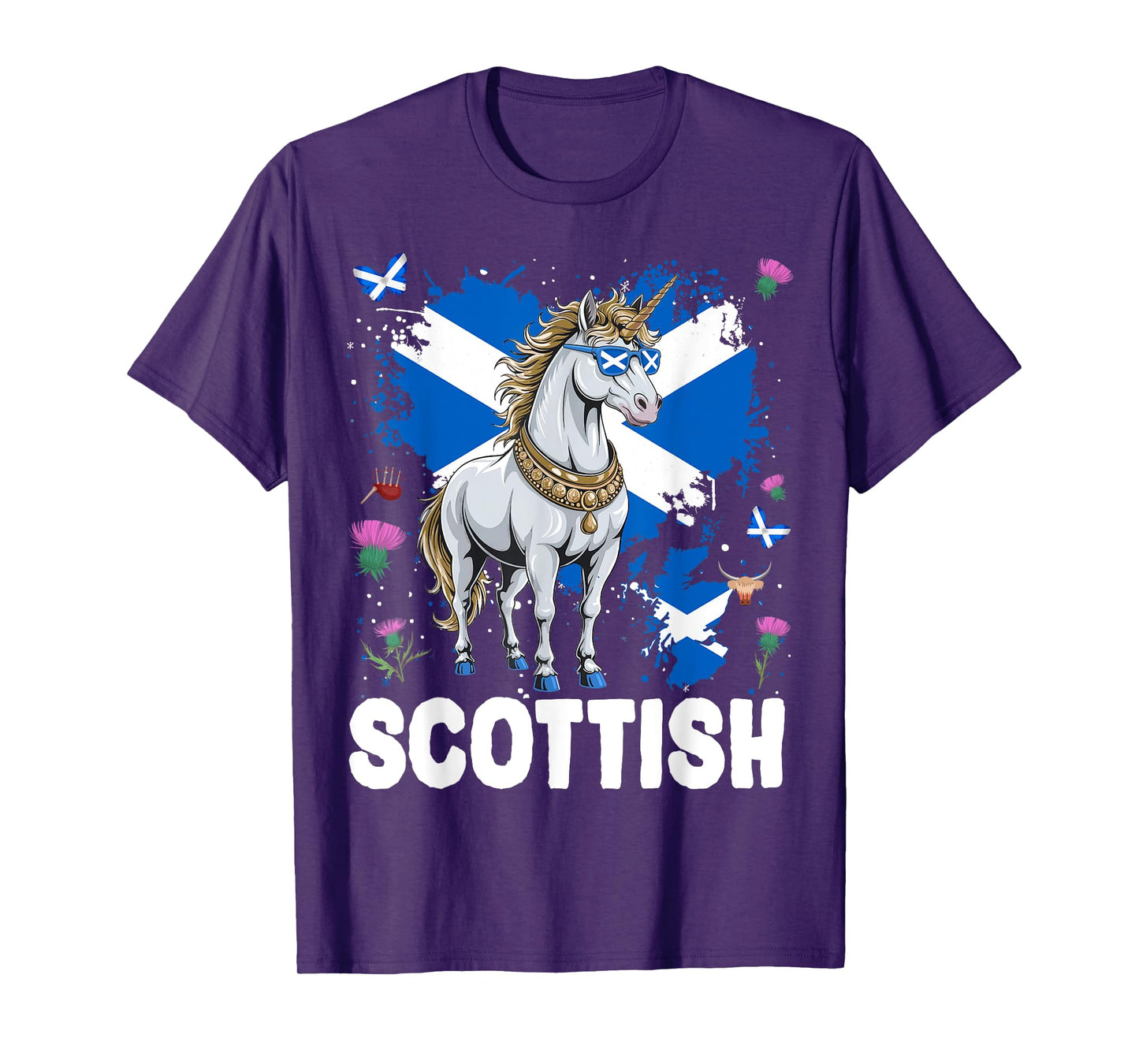 Scottish Unicorn Flag Outfit Idea For Women Scotland Unicorn T-Shirt