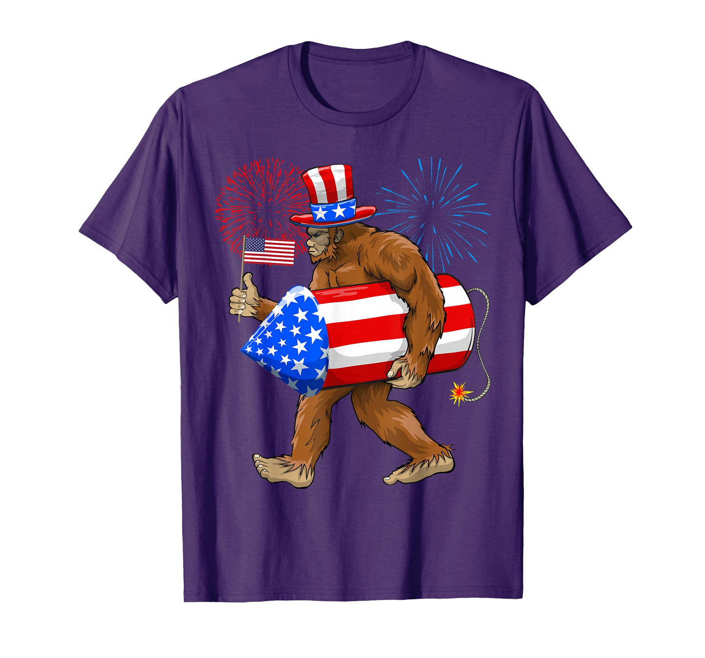 Patriotic Bigfoot, 4th of July, American Flag, Sasquatch T-Shirt