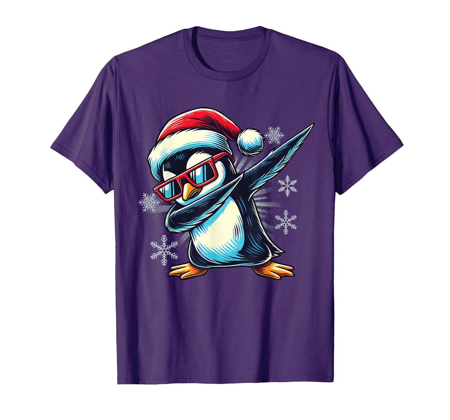 Penguin Dabbing Through The Snow Funny Christmas Boys Kids T-Shirt