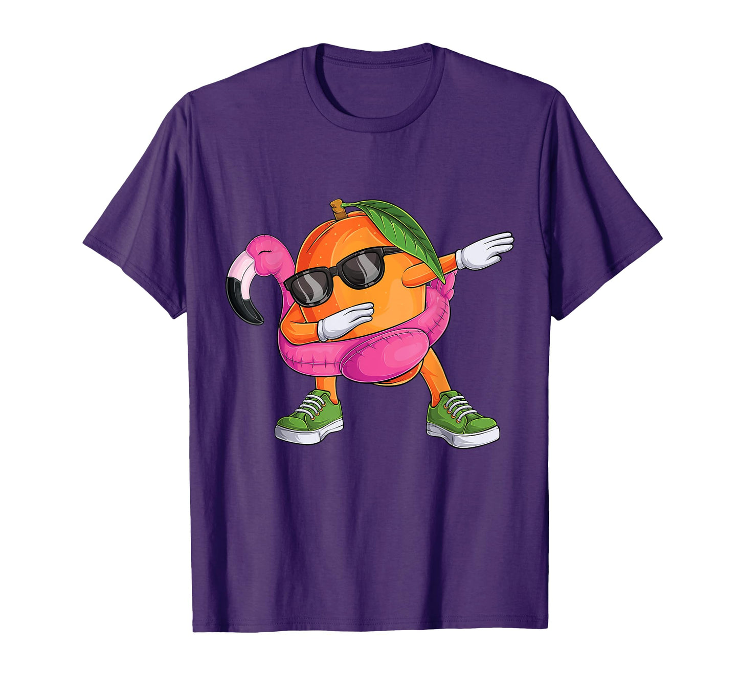 Dabbing Mango Flamingo Tropical aloha Beach Hawaiian T-Shirt