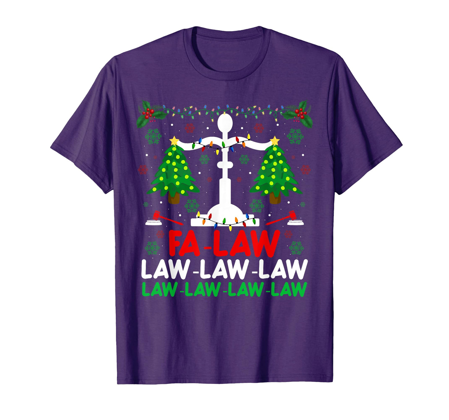 Fa Law Law Funny Christmas Santa Judge Xmas Courtroom Ugly T-Shirt