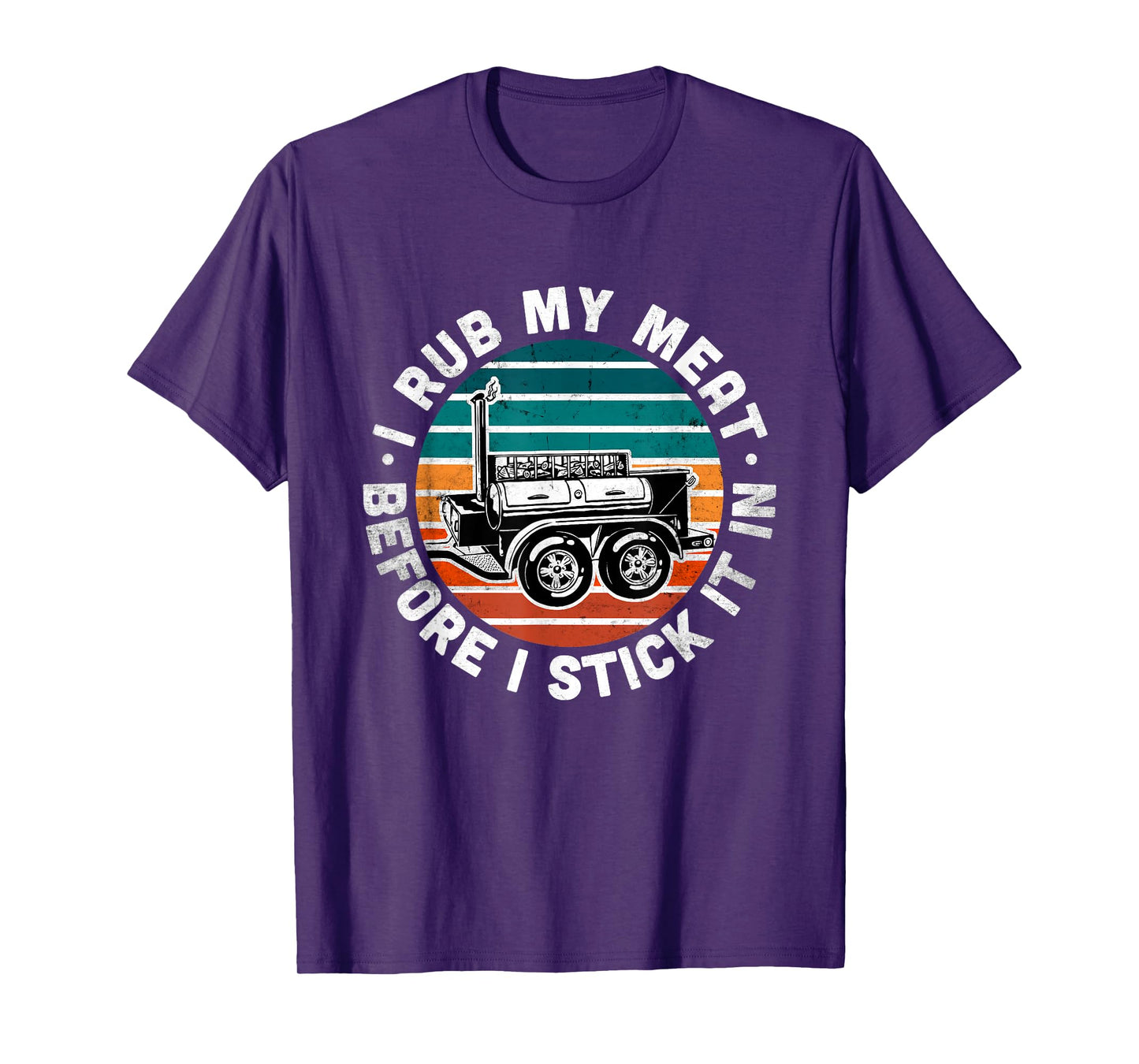 BBQ Dad Offset Smoker Pit Accessory I Rub My Meat Funny text T-Shirt
