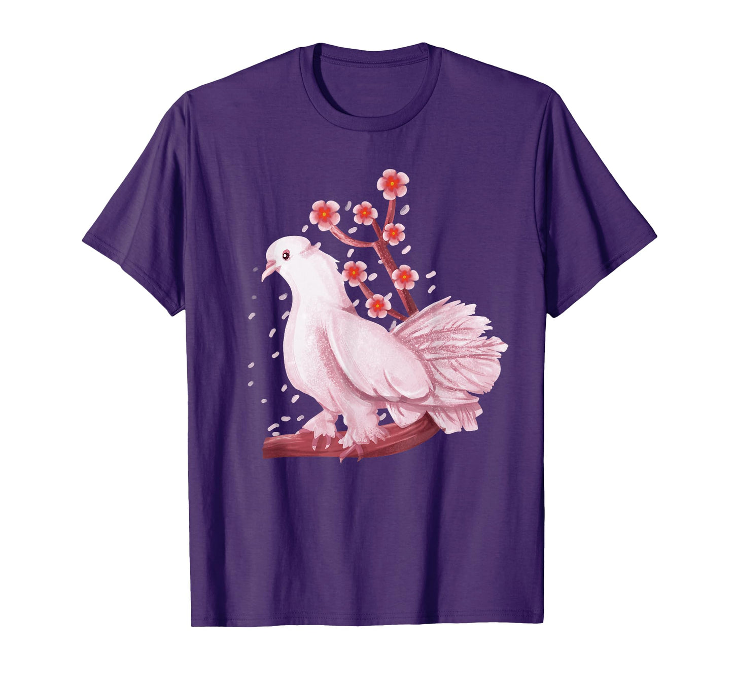 Vintage Dove Pigeon Bird Shirt Gift Japanese Cherry Blossom T-Shirt