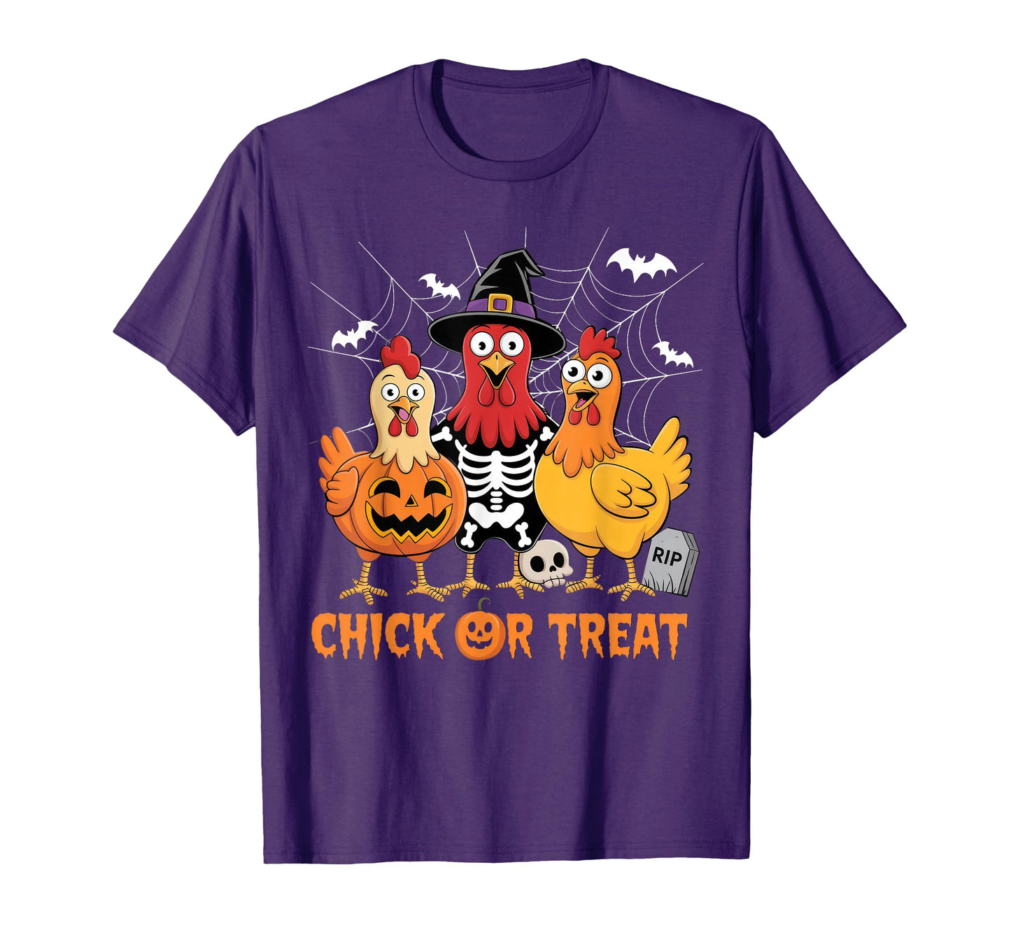Chicken Skeleton Chick Or Treat Farmer Funny Halloween T-Shirt