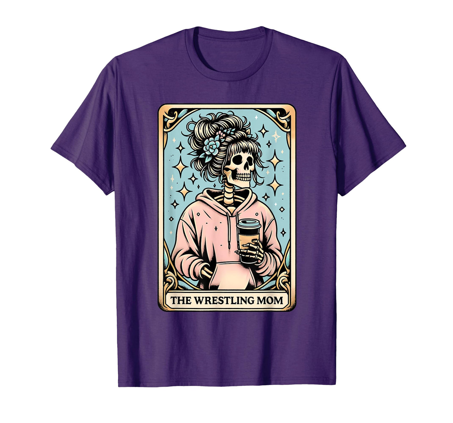 Vintage The Wrestling Mom Tarot Card Skeleton Mama Mom T-Shirt