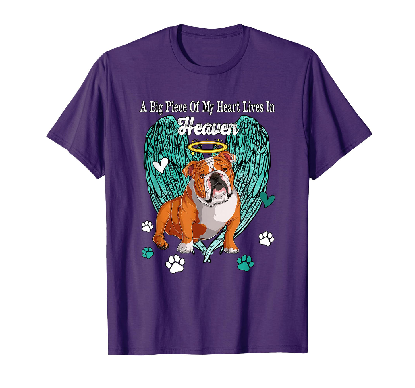 Heart Lives In Heaven Costume English Bulldog Memories Owner T-Shirt