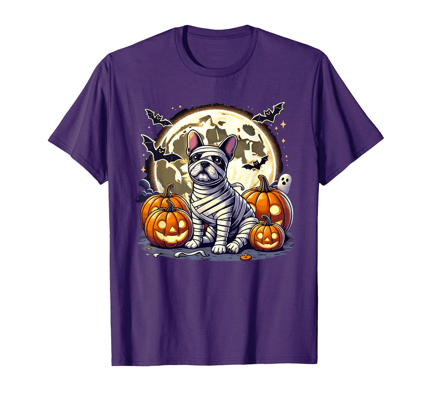 Halloween French Bulldog Mummy Cute Spooky Dog Design T-Shirt
