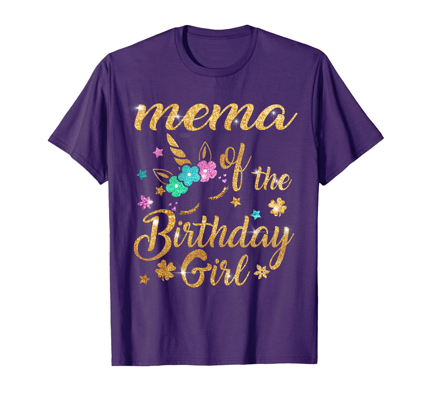 Mema of The Birthday Girl Unicorn Grandma T-Shirt