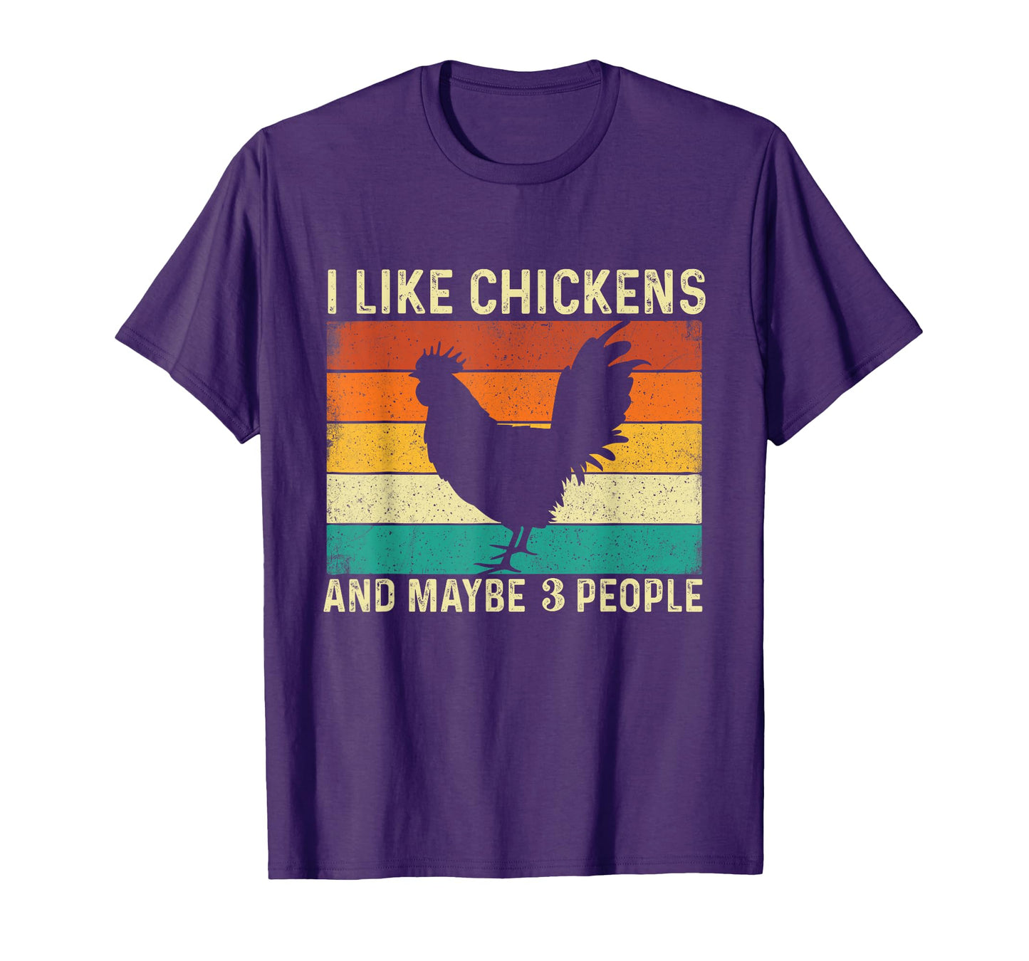 I Like Chickens And Maybe 3 People - Retro Chicken Farmer T-Shirt