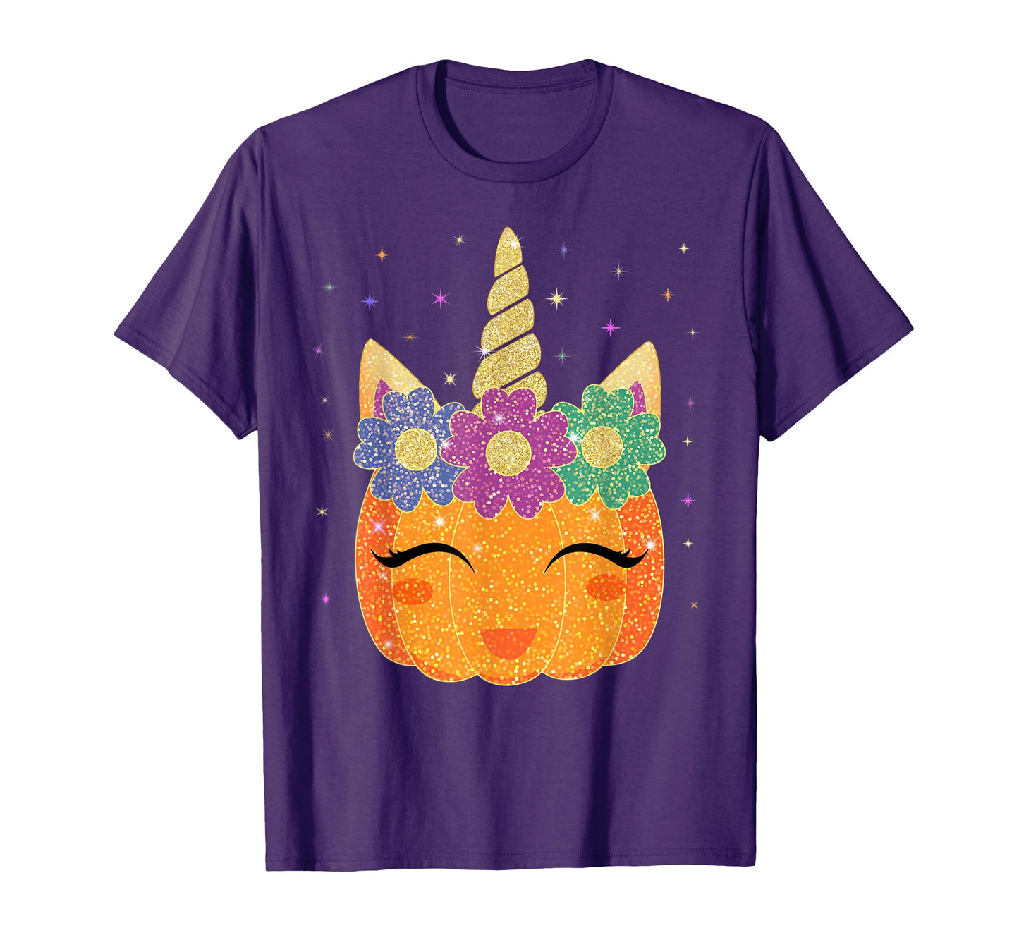 Unicorn Pumpkin - Halloween Thanksgiving Girls Boys T-Shirt