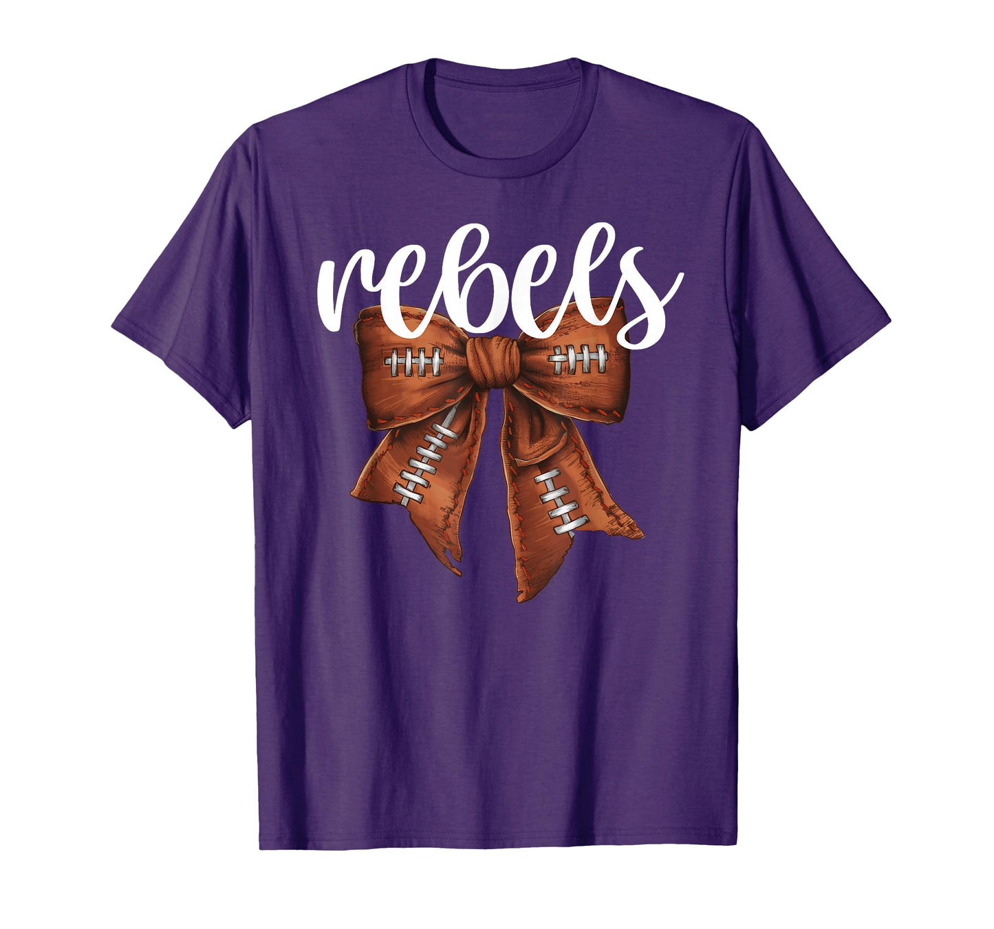 Rebels Football Bow School Spirit Team Mascot Game Night T-Shirt