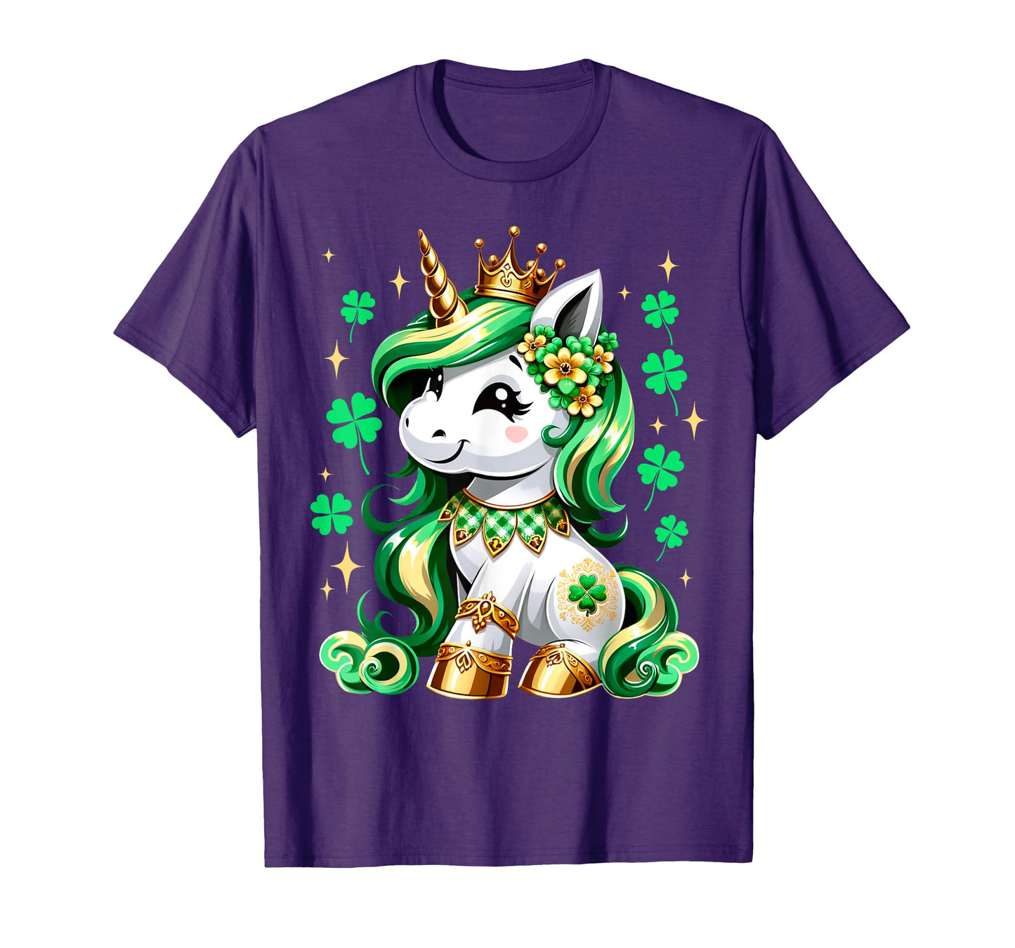 Cute Unicorn Shamrock St Patricks Day Girls Kids Lepricorn T-Shirt