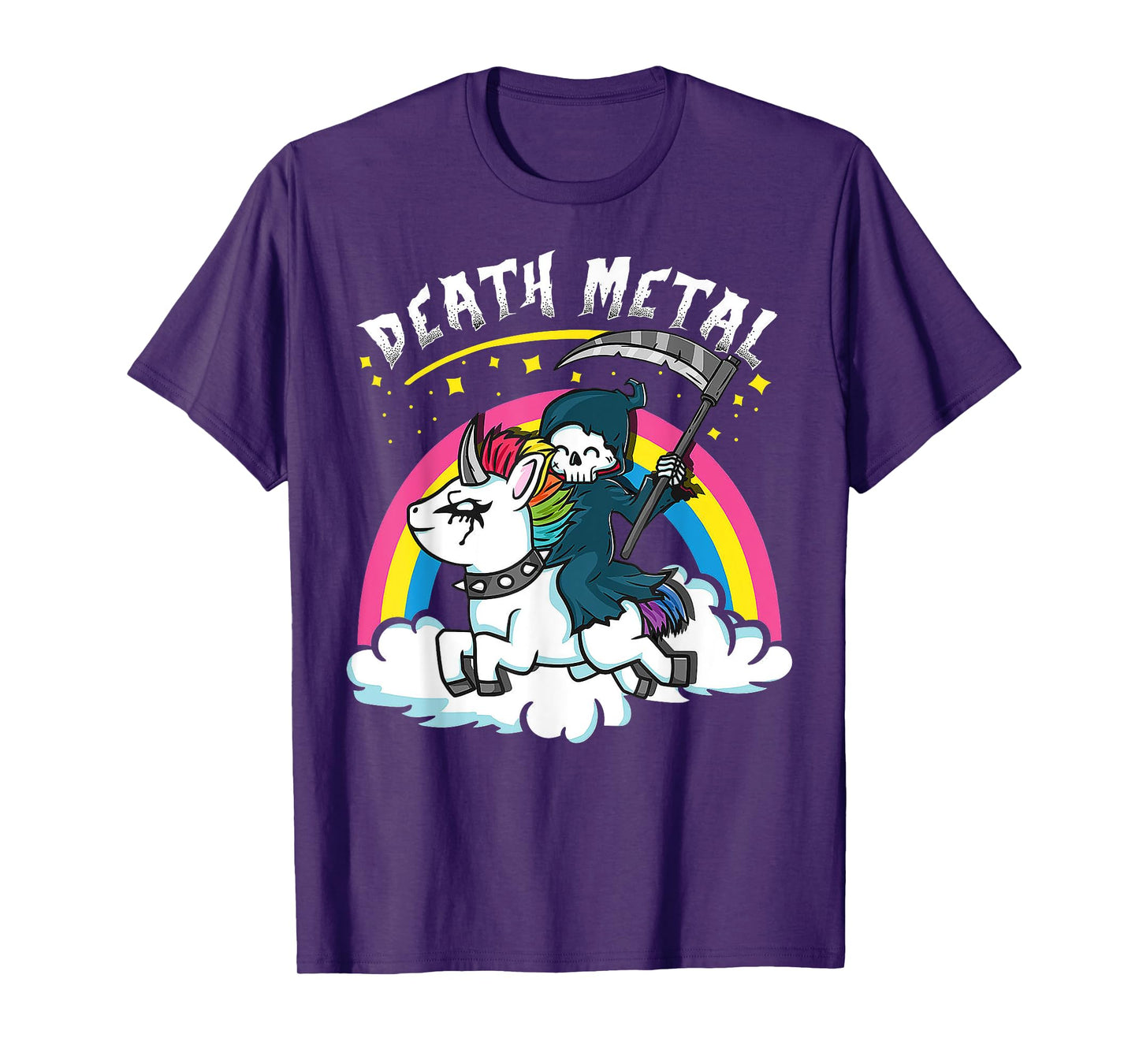 Funny Rainbow Skeleton Unicorn Death Metal Music Festival T-Shirt
