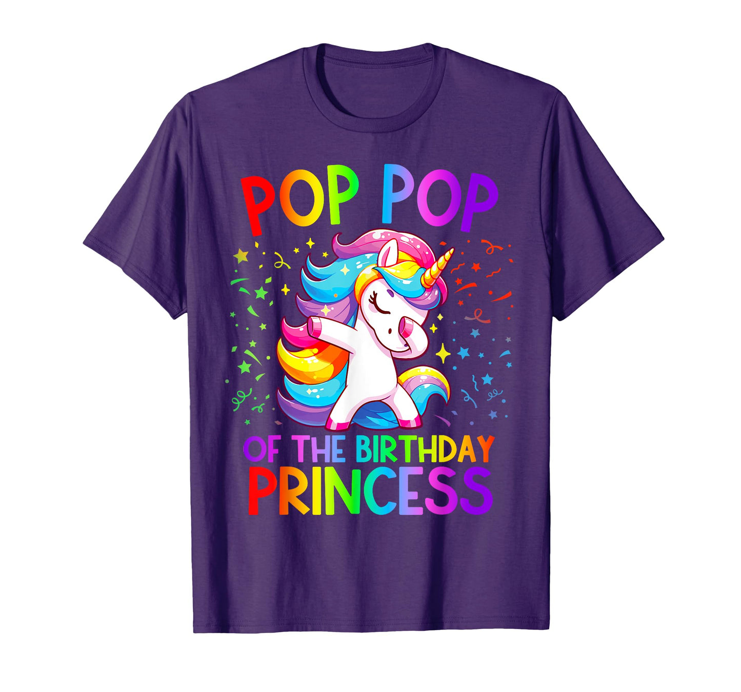 Pop Pop of the Birthday Princess Girl Dabbing Unicorn T-Shirt