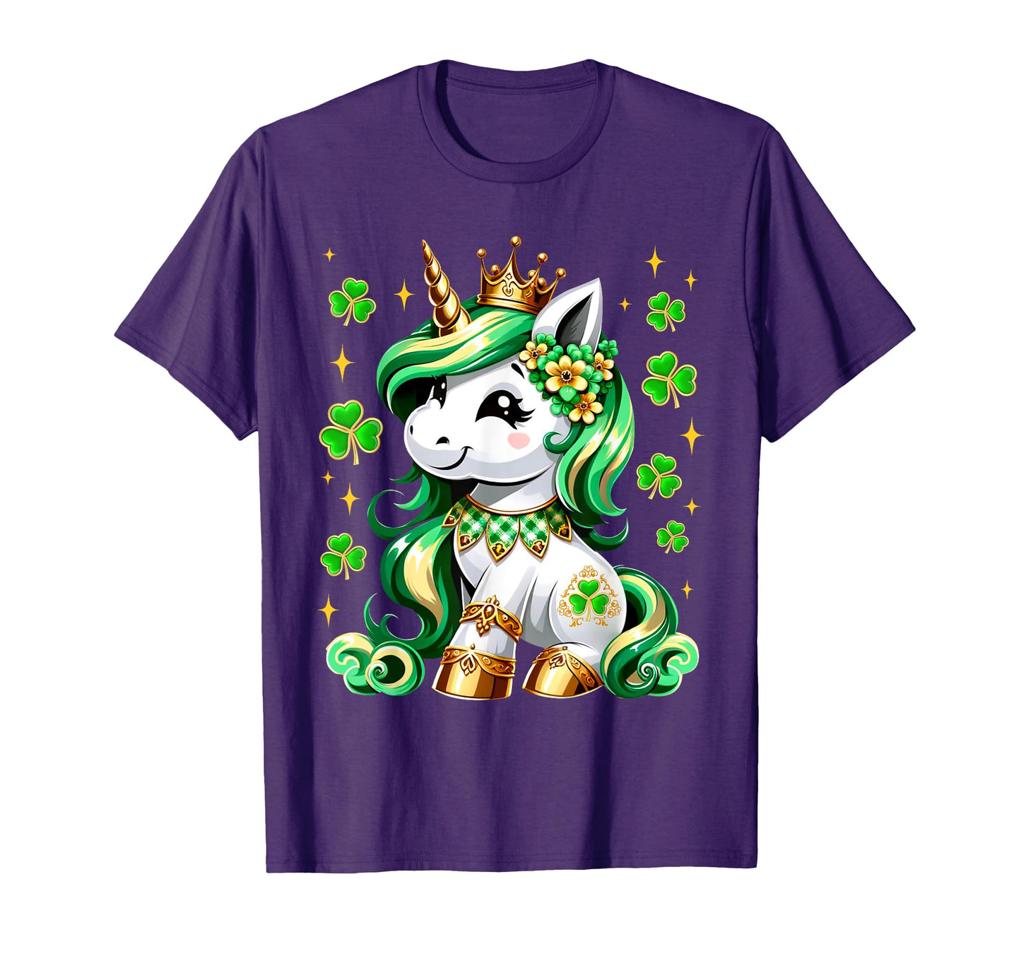 Cute Unicorn Shamrock Lepricorn St Patricks Day Girls Kids T-Shirt