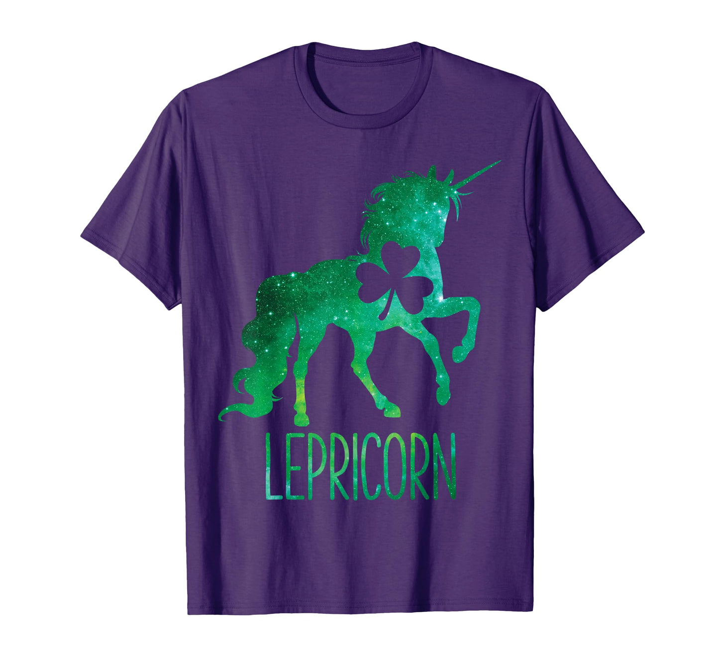 Lepricorn Unicorn St Patricks Day Girls Women Shamrock Space T-Shirt