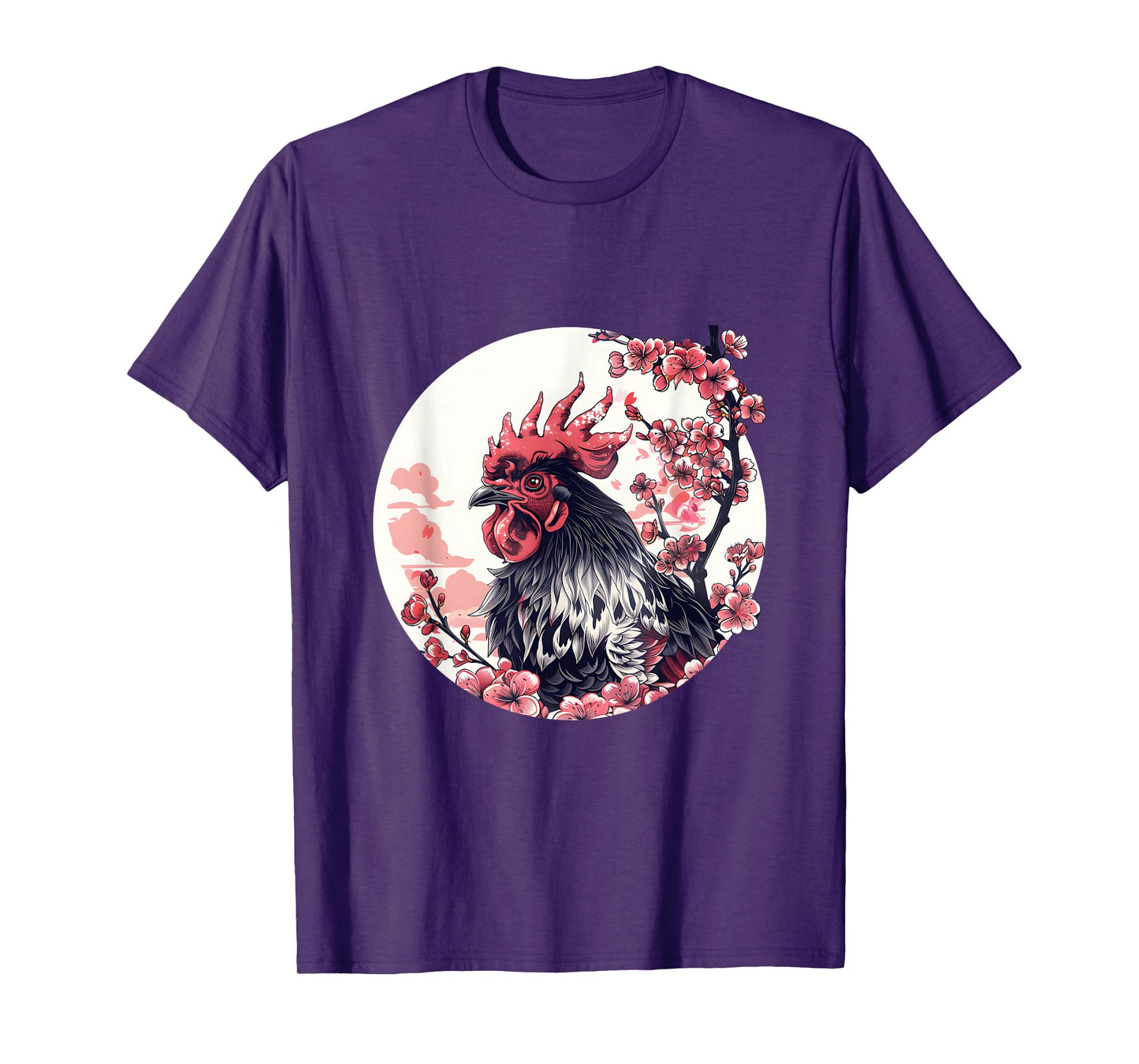 Japanese Cherry Blossom Aesthetic Chicken Farmer T-Shirt