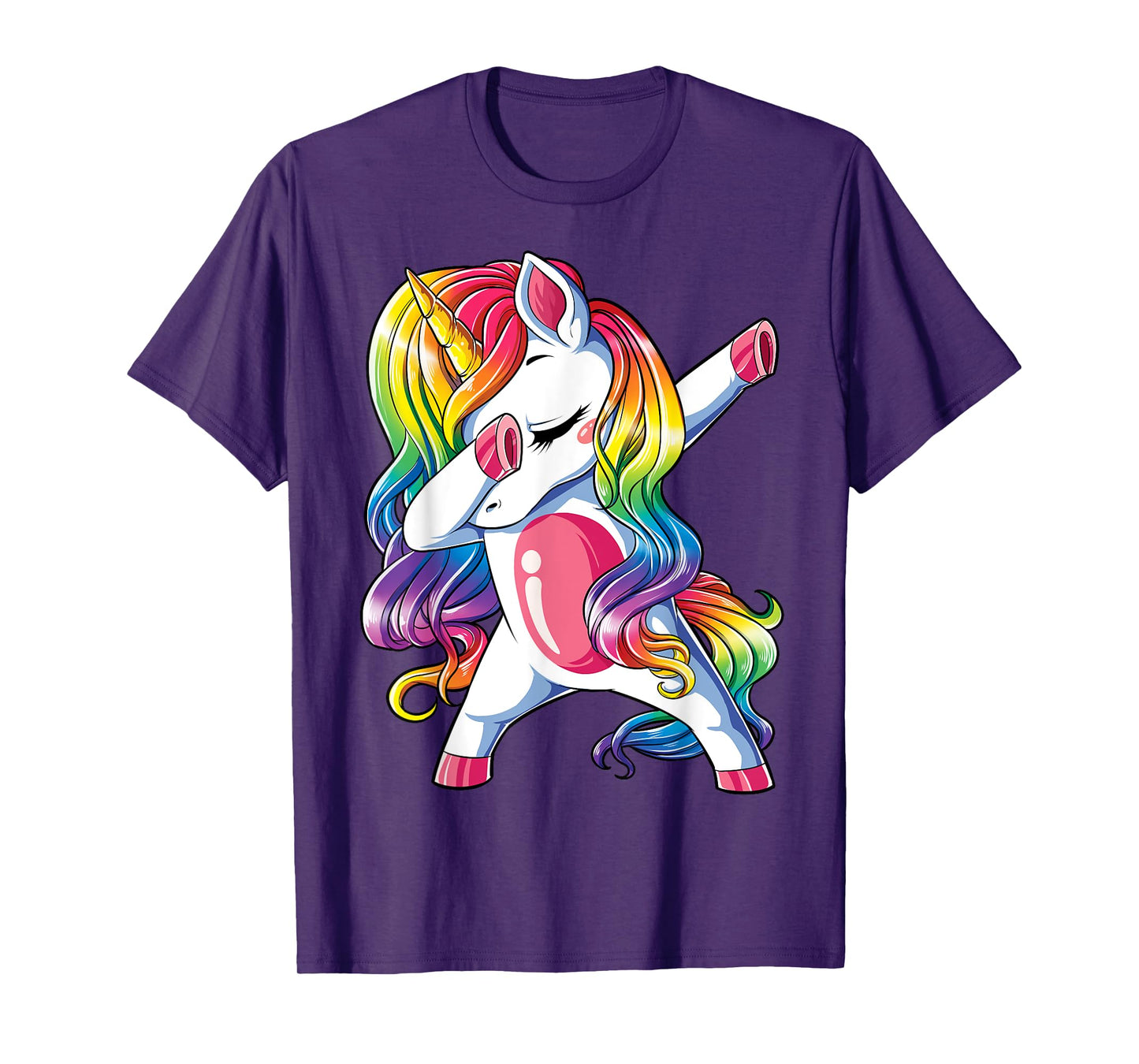 Dabbing Unicorn T shirt Girls Kids Women Rainbow Unicorns T-Shirt