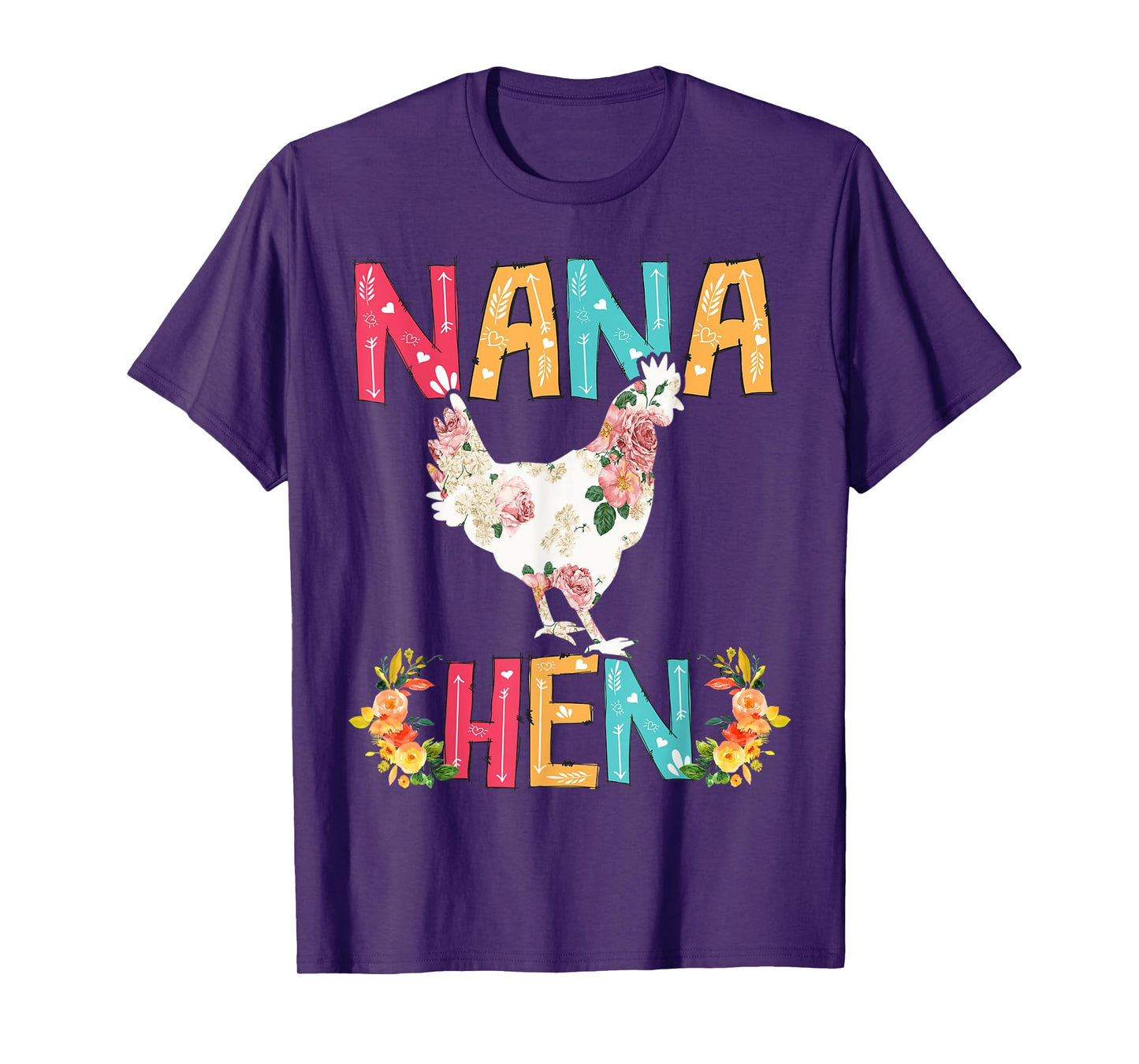 Happy Mother's Day Proud Nana Floral Chicken Hen Lover T-Shirt