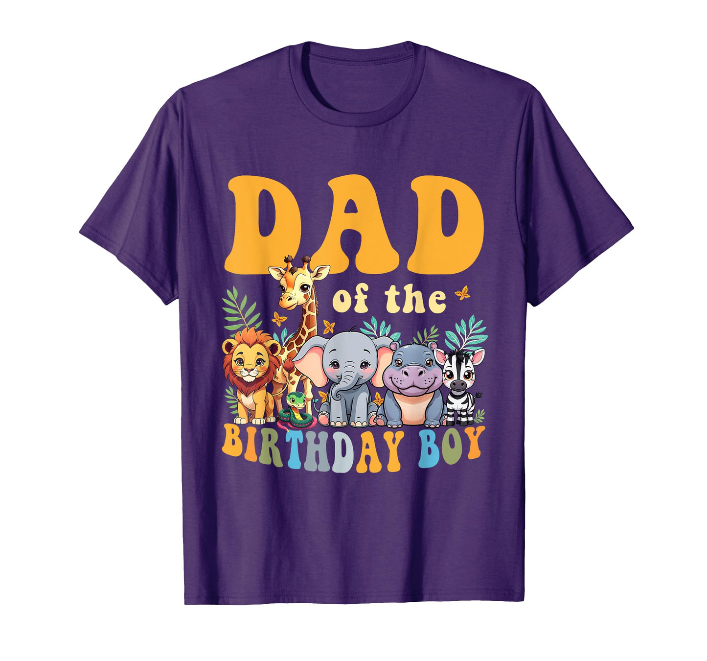 Dad of the Birthday Boy Kids Safari Jungle Animal Matching T-Shirt