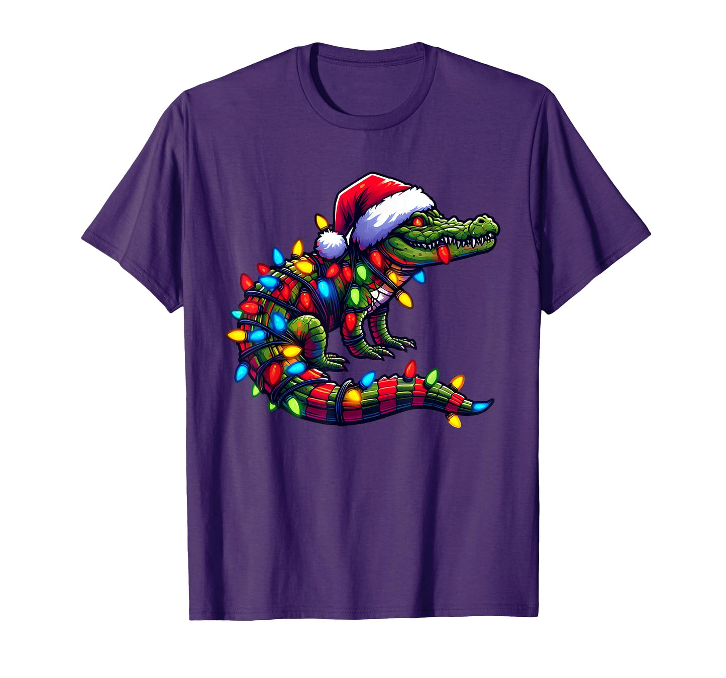 Alligator Santa Pajama Christmas Lights Xmas Toddler Kids T-Shirt
