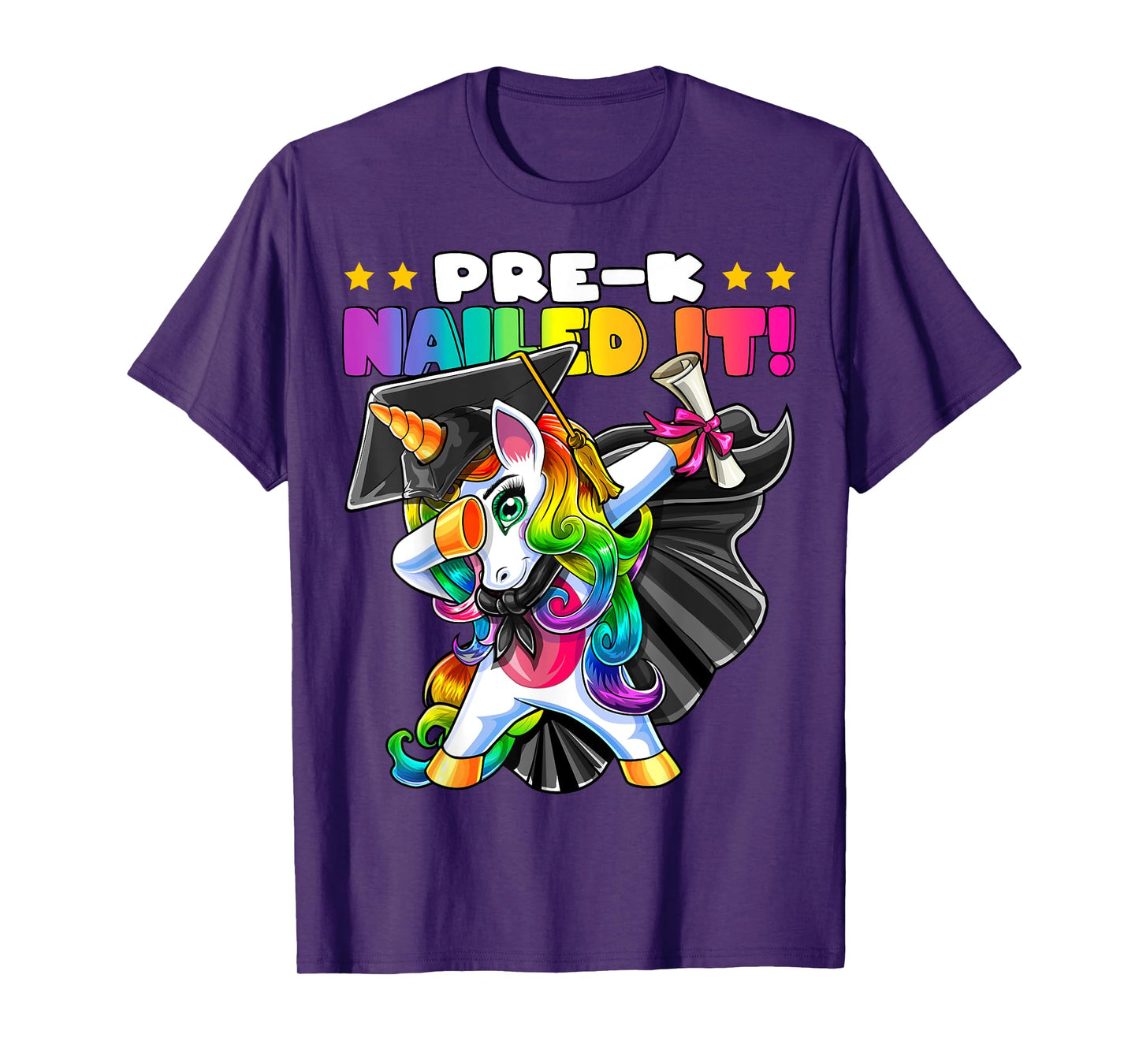 Dabbing Unicorn Pre-K Graduation Cap Gown Diploma Gift Girls T-Shirt