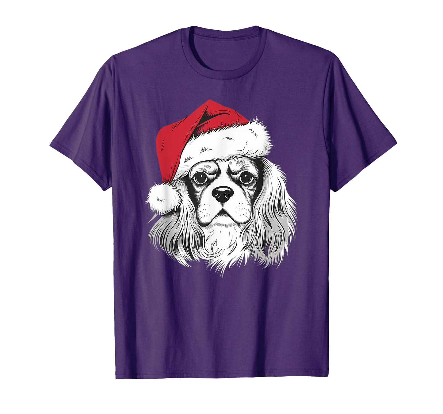 Cavalier Santa on Cavalier King Charles Spaniel Christmas T-Shirt