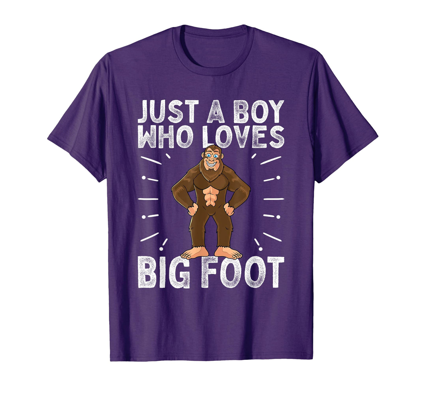 Bigfoot Just A Boy Who Loves Sasquatch Funny Retro Vintage T-Shirt