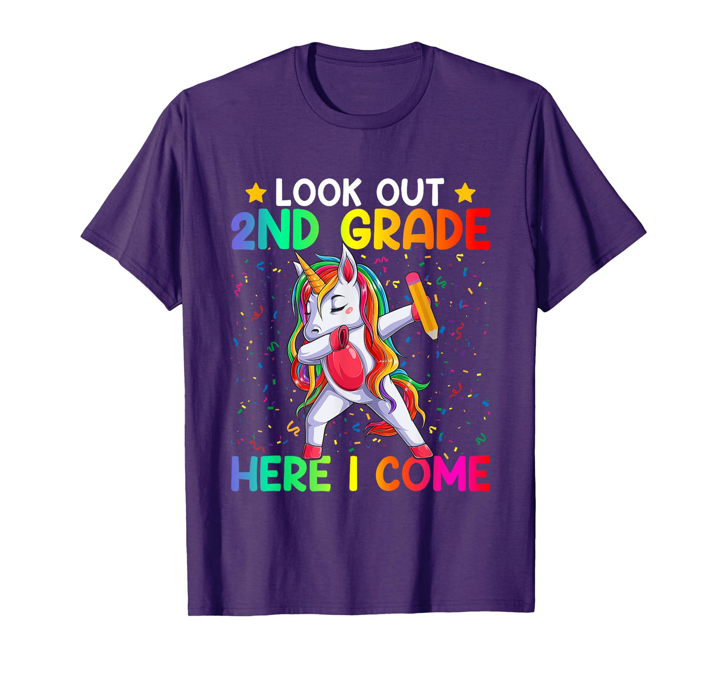 Look Out Second Grade Here I Come Unicorn Dabbing 2nd Grader T-Shirt